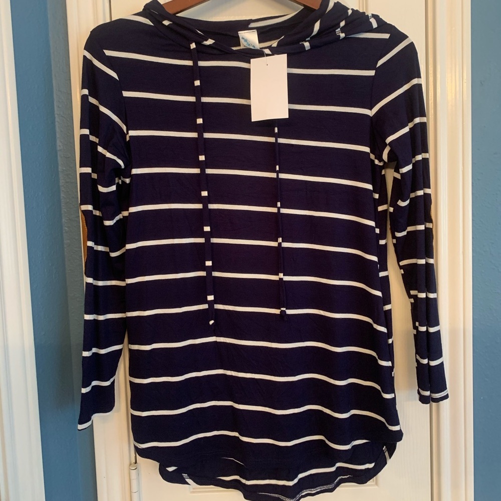 Boutique blue and white shirt